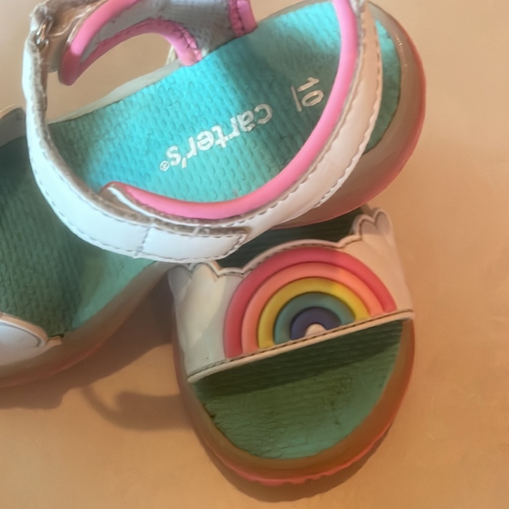 Carter’s Rainbow sandals Light up sole. - Picture 3 of 6